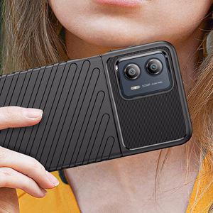Thunder dėklas Motorola Moto G53 silikoninis šarvuotas dėklas juodas