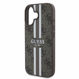 Dėklas telefonui Guess 4G Spausdintos juostelės MagSafe iPhone 16 Plus - rudas