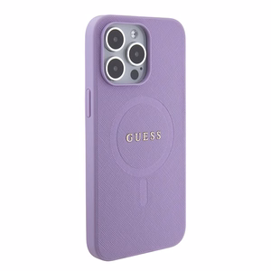 Guess GUHMP15XPSAHMCU iPhone 15 Pro Max 6.7" violetinis/violetinis kietas dėklas Saffiano MagSafe