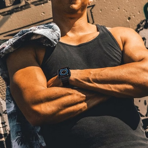 Apyrankė "Strap Band" skirta Apple Watch 42mm/44mm/45mm (juodas + raudona)