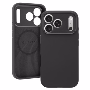 Liavec Silk Shield dėklas su metaliniu kameros rėmeliu, skirtas Iphone 17 Pro Max juodas