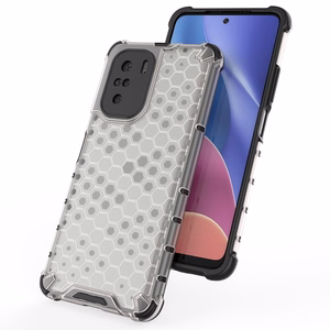 Honeycomb dėklas šarvuotas dėklas su TPU buferiu Xiaomi Redmi K40 Pro+ / K40 Pro / K40 / Poco F3 skaidrus