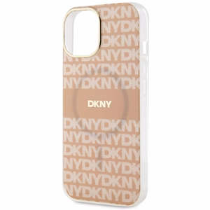 DKNY IML Mono ir juostelės Magnetinis dėklas iPhone 15 / 14 / 13 - rožinė
