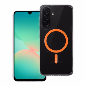 Drop Glue spalvingas magnetinis dėklas telefonui, suderinamas su MagSafe, skirtas SAMSUNG A56, oranžinis