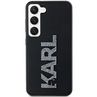 Karl Lagerfeld 3D Guminis Blizgus Logotipas dėklas telefonui Samsung Galaxy S23 - juodas