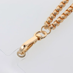 CHAIN #42 Kaklo dirželis telefonui, su pakabuku / ilgio 40 cm (kilpoje 20 cm) / ant riešo - auksinis