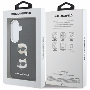 Karl Lagerfeld dėklas Saffiano Double Heads Metal Samsung Galaxy S26 Plus juodas