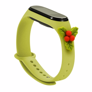 Dirželis Xmas Xiaomi Mi Band 3 / 4 Kalėdinis silikoninis dirželis apyrankė su bugieniais - žalia