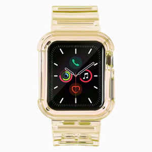 Силиконовый ремешок-браслет с чехлом Light Set для Apple Watch 38mm - жёлтый