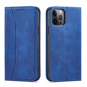 Magnet Fancy Case чехол для iPhone 12 Pro Max чехол-кошелёк с подставкой для карт синий
