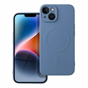 Silikoninis Magnetinis dėklas telefonui, suderinamas su MagSafe, skirtas iPhone 14, mėlyna