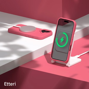 "Etteri" silikoninis magnetinis dėklas "iPhone 16 Plus" 6,7" avietinis