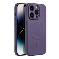 Silikoninis Mag Cover dėklas suderinamas su MagSafe IPHONE 14 Pro tamsiai violetinis
