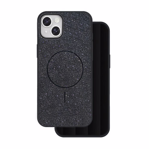 Blizgus plonas magnetinis dėklas telefonui iPhone 13 6,1" juodas