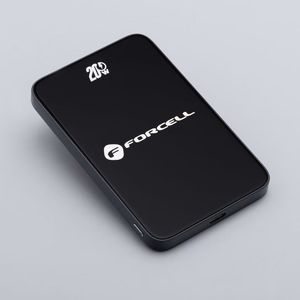 Išorinė baterija su MagSafe Forcell F-Energy SuperSlim F5K8 QC4.0 PD3.0 15W 5000 mAh juoda