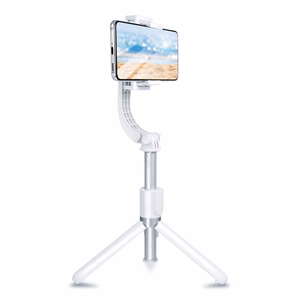 Selfie lazda (f) su belaidžiu nuotolinio valdymu tripodu su stabilizatoriumi GIMBAL SSTR-L08 - balta