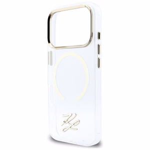 Karl Lagerfeld IML KL Script Logo MagSafe Dėklas for iPhone 17 Pro Max - Clear