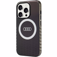 Audi IML Magnetinis dėklas su dideliu logotipu telefonui iPhone 15 Pro - juodas