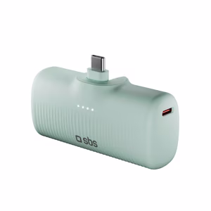 SBS EcoPower 5000 mAh 10W Powerbank with Built-in USB-C Port - Green