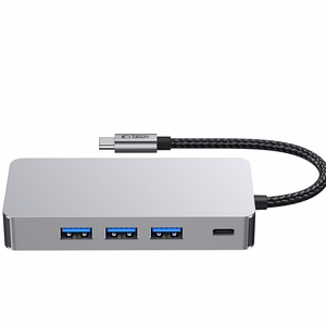 Tech-Protect HB05 HUB 9in1 USB-C + USB2.0 + USB3.0 + HDMI 4K 60Hz + SD / TF + PD100W + RJ45 adapteris - pilkas