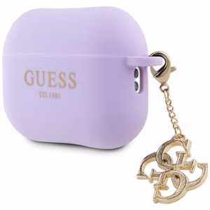 Guess GUAP2LECG4U dėklas AirPods Pro 2 dangteliui - violetinė skysta silikoninė blizganti trikampė pakabukas