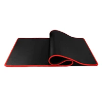 Gaming mouse and keyboard pad 700 x 300 x 3 mm black with red stitching