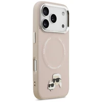 Karl Lagerfeld Karl & Choupette Pins MagSafe dėklas telefonui iPhone 17 Pro Max - rožinis