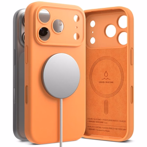 Ringke Silikoninis magnetinis MagSafe dėklas telefonui iPhone 17 Pro - oranžinis