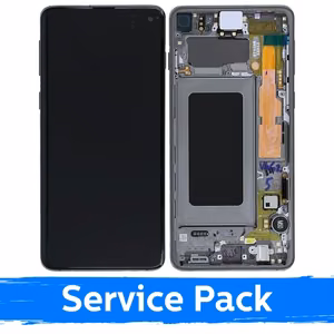 Ekranas skirtas Samsung G973 S10 su rėmeliu / Prism Black / (Service Pack)