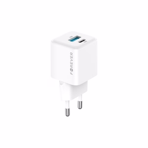 Forever TC-08-20AC GaN PD QC įkroviklis 1x USB-C 1x USB 20W baltas