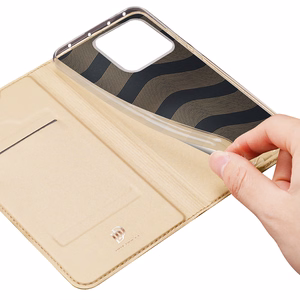 Dux Ducis Skin Pro dėklas telefonui Xiaomi 13 Pro su kortelių laikikliu ir auksiniu stovu