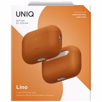 Uniq Lino silikoninis dėklas AirPods Pro 3 - oranžinis