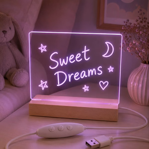 Forever Light FNL-18 medinis akrilinis LED naktinis šviestuvas–rašymo lenta su žymekliu