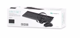 FIESTA SET 4in1 (Laidinė klaviatūra; pelė; kilimėlis; ausinės)