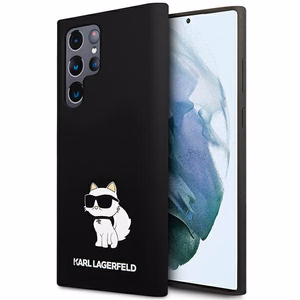 Karl Lagerfeld Silikoninis Choupette dėklas telefonui Samsung Galaxy S24 Ultra - juodas