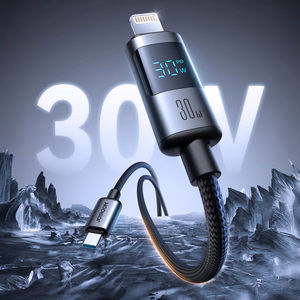 Joyroom S-A16 Pro Prism serijos 30W USB-C - Lightning kabelis su ekranu 1,2 m - juodas