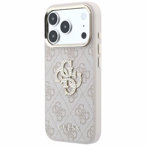 Guess 4G & Big Strass Logo dėklas, skirtas iPhone 17 Pro / 18 Pro – spalva: rožinė