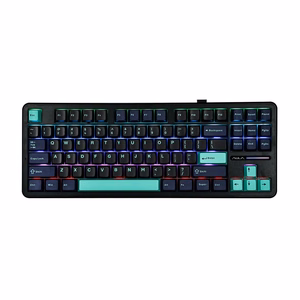AULA Gasket F87 Pro klaviatūra juoda žydra mėlyna GrayWoodV4 RGB