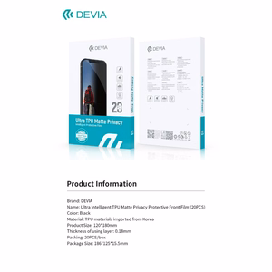 Plėvelių rinkinys karpymo mechanizmui Devia Ultra Intelligent TPU Matte Privacy 20vnt.
