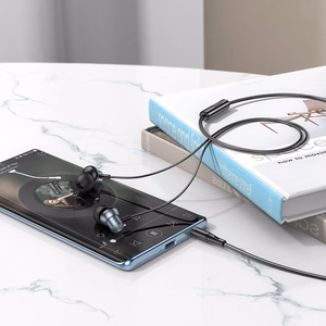 HOCO laidinės ausinės Jack 3,5 mm su mikrofonu M110 metalinės pilkos