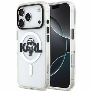 Karl Lagerfeld IML Karl Eskizas Logotipas Magnetinis dėklas telefonui iPhone 17 Pro - skaidrus
