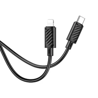 Kabelis USB C į Lightning Hoco PD 2,4A 20W 1 m X83 juodas