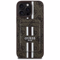Guess 4G Stripes dėklas su Magnetinė pinigine iPhone 16 Pro Max - rudas