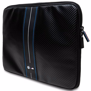 BMW Carbon & Blue Stripe dėklas 16" nešiojamam kompiuteriui - juodas