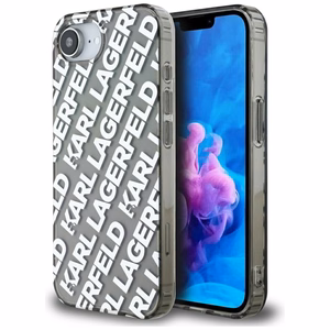 Karl Lagerfeld IML pasikartojančio logotipo dėklas telefonui iPhone 16e - sidabrinis