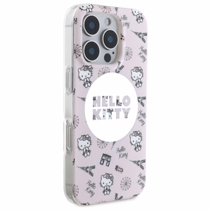 Hello Kitty IML Visur Paryžius magnetinis dėklas iPhone 16 Pro Max - rožinis