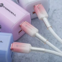 Kabelis FORCELL F-ENERGY C354 gradientinis Type-C į Type-C QC4.0 PD 3A 60W 1 m baltas