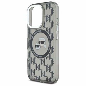Karl Lagerfeld IML Monograma Karl & Choupette Head Magnetinis dėklas telefonui iPhone 16 Pro - juodas
