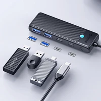 Hub USB-C Orico PAPW2AC-C3 prijungimo stotelė 2x USB-A 3.0 + 2x USB-C 3.0 - juoda