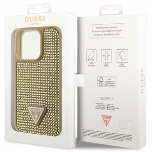 Guess GUHCP14LHDGTPD iPhone 14 Pro 6.1" auksinis/auksinis hardcase Rhinestone Triangle